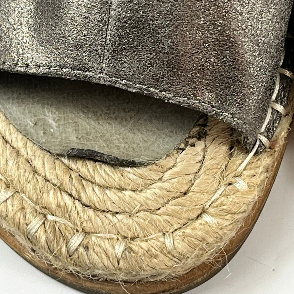 Eileen Fisher Milly Womens Sz 8.5Metallic Gray Suede Espadrille Slide Sandals - Picture 11 of 12